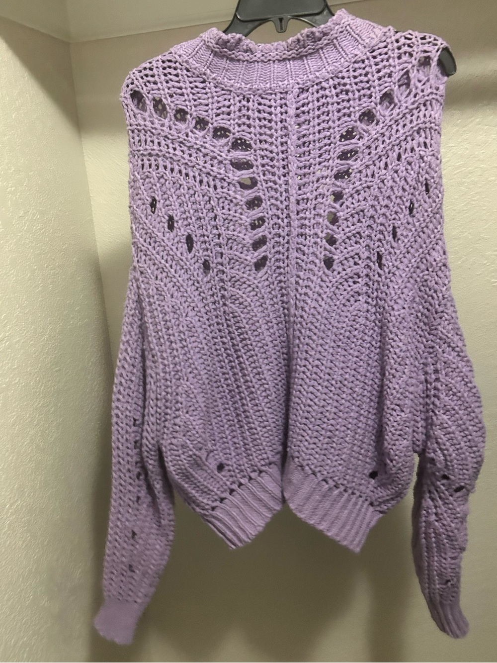 💜🦄Lilac Open-Knit Women's Sweater ☔️🪁